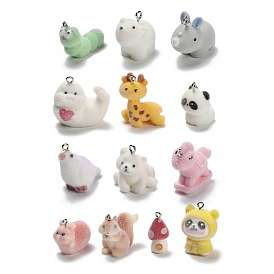 Подвески из непрозрачной смолы, с железной платиной петлей