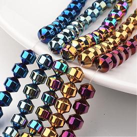Electroplate Non-magnetic Synthetic Hematite Bead Strands, Bicone
