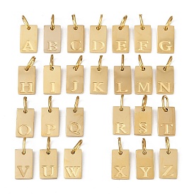 304 прелести нержавеющей стали, с прыжковых колец, прямоугольник с буквами a~z