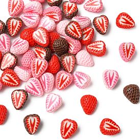Непрозрачные кабошоны из смолы, имитация еды, половинка клубники