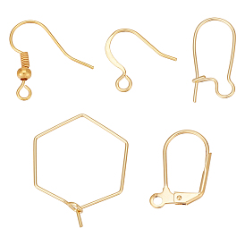 Латунные крючки для сережек и фурнитура для сережек с застежкой-рычагом, с горизонтальной петлей, долговечный