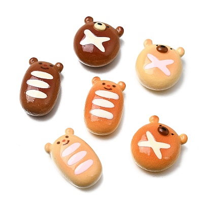 Opaque Resin Imitation Food Cabochons, Bear Bread