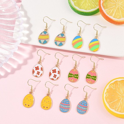 Серьги-подвески в форме яйца из эмалевого сплава, с 304 нержавеющей стали серьги крючки, золотые