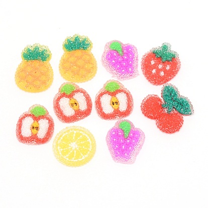 Cabuchones de resina, alimento de imitación, fruta