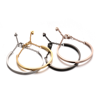 304 Stainless Steel Bracelets, with Lobster Claw Clasps, 45x56mm