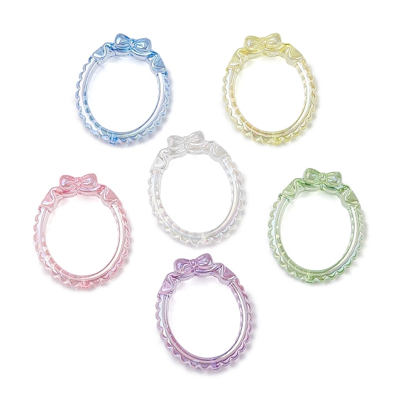 Uv акриловые покрытия бусины, овал с бантом