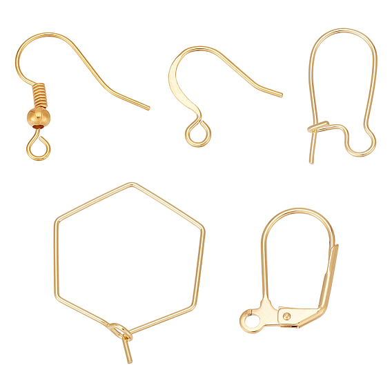 Латунные крючки для сережек и фурнитура для сережек с застежкой-рычагом, с горизонтальной петлей, долговечный