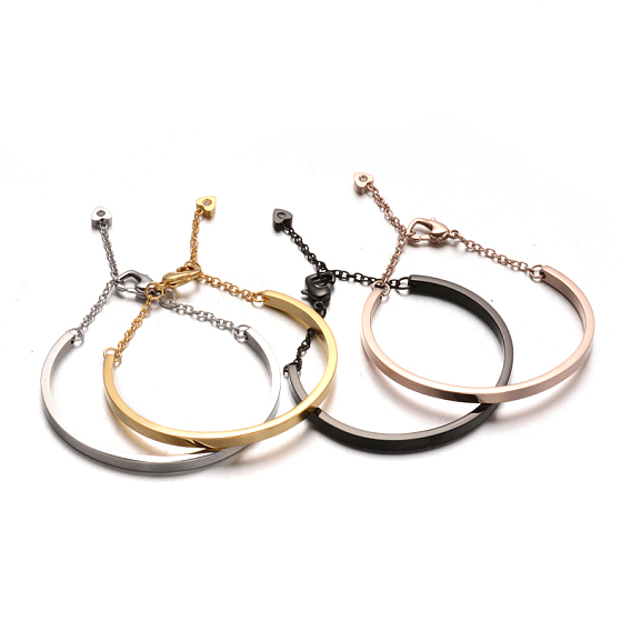 304 Stainless Steel Bracelets, with Lobster Claw Clasps, 45x56mm