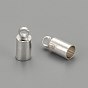 Brass Cord Ends, 9.5x4mm, Hole: 1.2mm, 3mm inner diameter