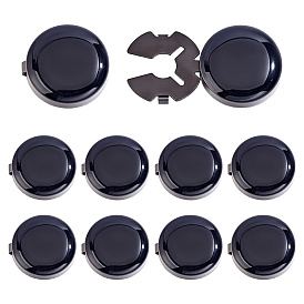 10Pcs Brass Cufflinks, Flat Round