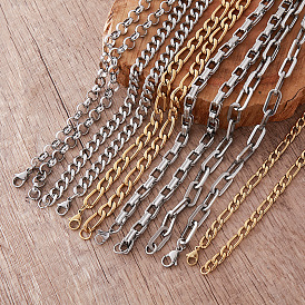 Vintage Style 304 Stainless Steel Chain Necklaces for Women