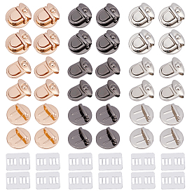 12 шт. 3 цвета железные застежки для сумок, замки для большого пальца сумочки