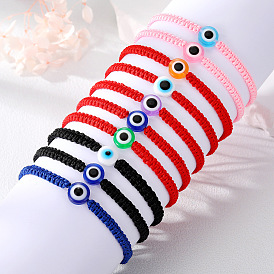 Bracelet coloré fait à la main contre le mauvais œil avec cordon réglable pour femmes et hommes