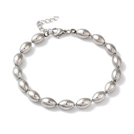 304 Stainless Steel Rice Beaded Bracelets for Women