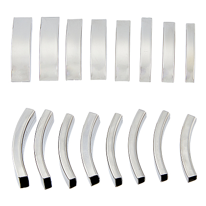 16 шт. 8 стили 201 подвески-слайдеры из нержавеющей стали, прямоугольные