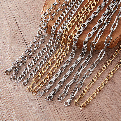 Vintage Style 304 Stainless Steel Chain Necklaces for Women