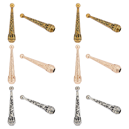 12шт. 3 цвета сплав наконечники шнура, концевые заглушки Bolo, конус