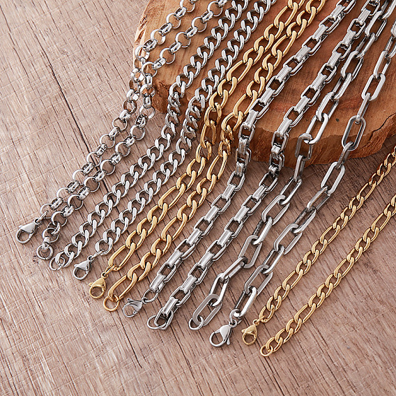 Estilo vintage 304 Collares de cadena de acero inoxidable para mujer
