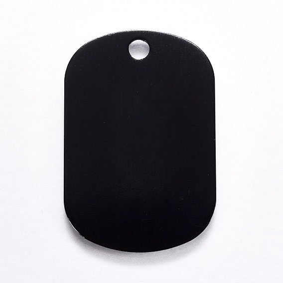 Pendentifs en aluminium, pet tag, rectangle