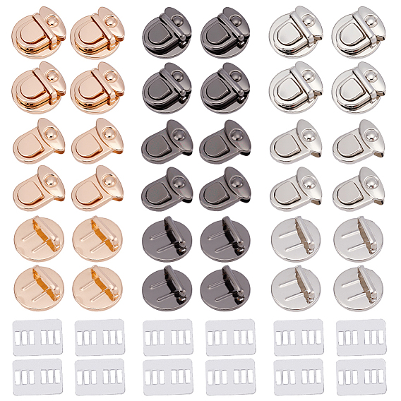 12 шт. 3 цвета железные застежки для сумок, замки для большого пальца сумочки