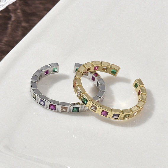 Манжеты из латуни с микро паве кубический цирконий для женщин, долговечный, стойки покрытие, без свинца и без кадмия