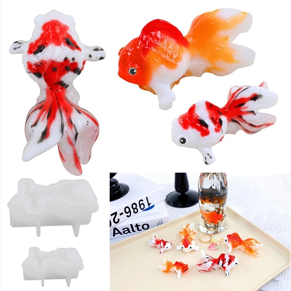 DIY Display Decoration Silicone Mold, Resin Casting Molds, For UV Resin, Epoxy Resin Jewelry Making, Goldfish