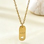 201 Stainless Steel Smile Oval Pendant Necklaces for Women