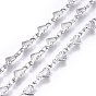 304 Stainless Steel Link Chains, Soldered, Ion Plating(IP), Heart