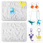 2Pcs 2 Styles DIY Pendant Silhouette Silicone Molds, Resin Casting Molds, for UV Resin, Epoxy Resin Craft Making, WhiteSmoke