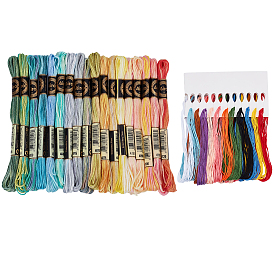 30 мотки 2 виды полиэстеровых ниток для вышивания, нитки для вышивки крестом