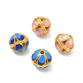 Бисера эмали сплава, полый круглый, золотые