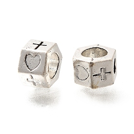 Сплавочные бусины, без кадмия и без свинца, сердце крест