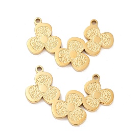 Ion Plating(IP) 304 Stainless Steel Pendants, Laser Cut, Flower Charm