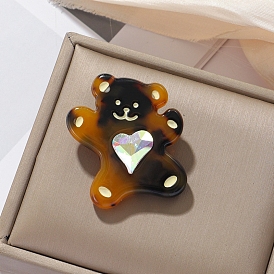 Bear with Heart Acrylic Brooches