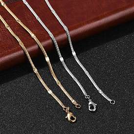 2.5мм стойка покрытие латунные цепочки елочка ожерелья для женщин мужчин, без кадмия и без свинца, 901 застежка из нержавеющей стали, долговечный