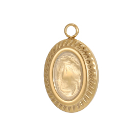 304 подвески из нержавеющей стали, овальный шарм, долговечный, ионное покрытие (ip)