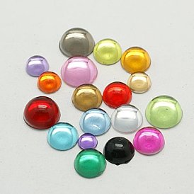 Акриловые стразы - кабошоны , плоская спина и гладкой, полукруглый, купол