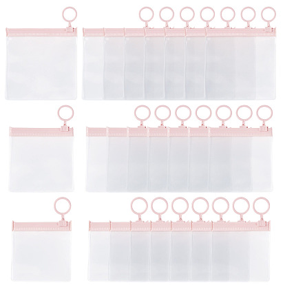 24Pcs 3 Styles Transparent EVA Resealable Bags with Rings, Square