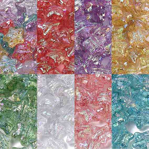 Уф-покрытие прозрачные акриловые бусины, звезда, радужный