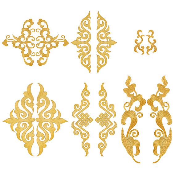 12 шт 6 стиль благоприятное облако компьютерная вышивка ткань приклеиваемые/пришивные нашивки, аксессуары для костюма, металлические аппликации