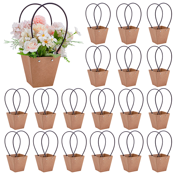 24 шт. мешки для хранения отдельных цветов из ОПП и бумаги для букетов, трапециевидные