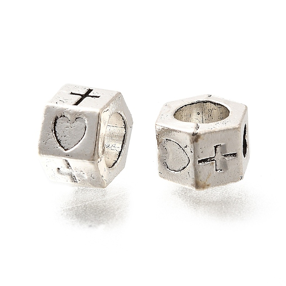 Сплавочные бусины, без кадмия и без свинца, сердце крест