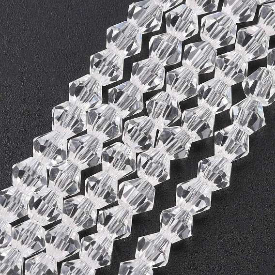 Imitate Austrian Crystal Bicone Glass Beads Strands, Grade AA, Faceted