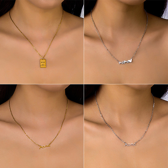 День матери 304 ожерелья из нержавеющей стали для женщин