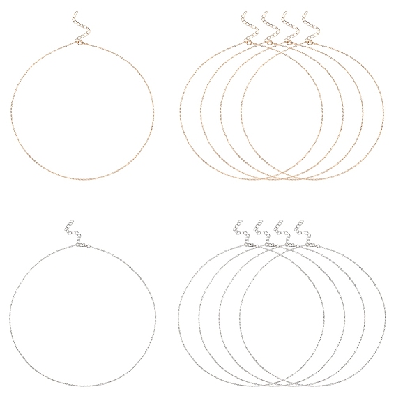 10шт 2 цвета ожерелья из железного кабеля для мужчин и женщин