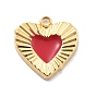 304 из нержавеющей стали шармы эмали, вакуумное покрытие pvd, реальный 18 k позолоченный, шарма сердца