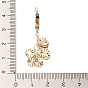 Acumular colgantes de chapado de latón, con perlas de cristal de la semilla, real 18 k chapado en oro, plano y redondo