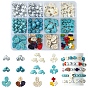 12 Styles Dyed Synthetic Turquoise Beads, Leaf & Cross & Dolphin, Mixeds Shapes