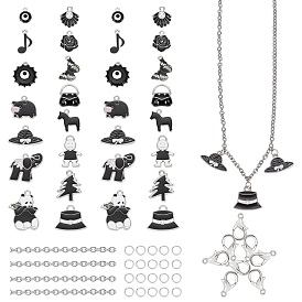 Ensembles de fabrication de bracelets à breloques SunnyClue DIY, y compris 304 chaînes porte-câbles en acier inoxydable, formes mixtes de pendants d'alliage d'émail, alliage fermoirs pince de homard et des anneaux de saut de fer