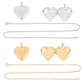 Unicraftale DIY Valentine's Day Themed Pendant Necklaces Making Kits, Including 304 Stainless Steel Locket Pendants & Necklace Making